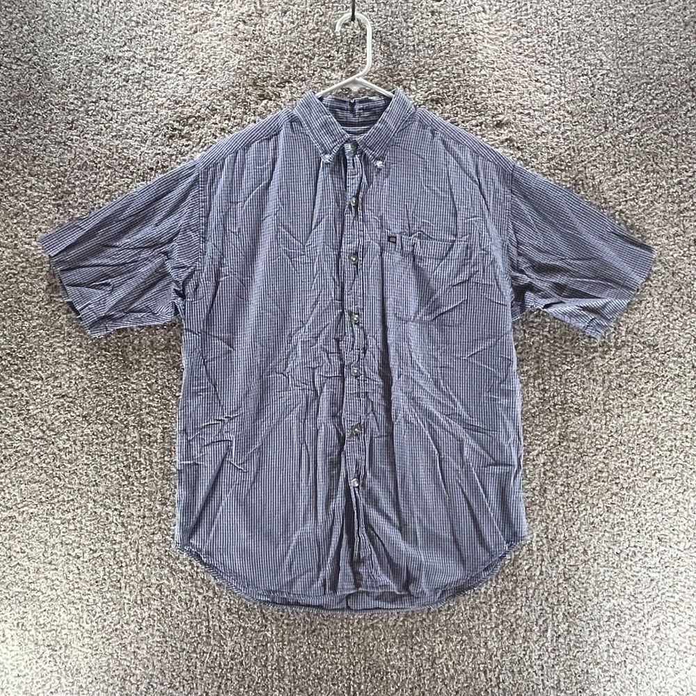 Vintage Ralph Lauren Shirt Adult Large Blue Check Short Sleeve Jeans Co Cotton - Picture 1 of 12